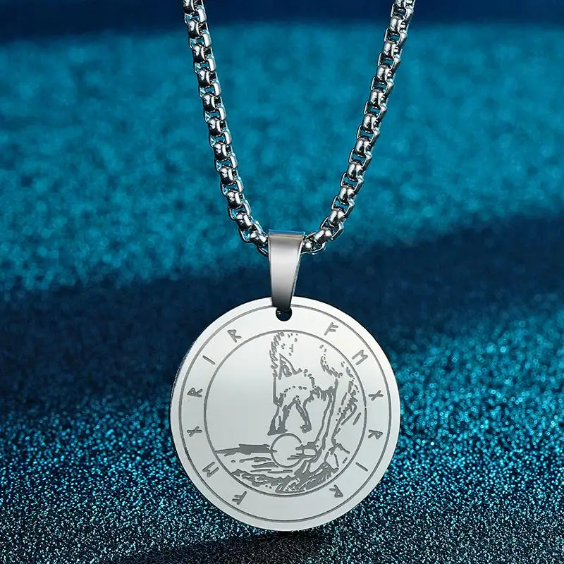 

Fenrir Or Fenris Wolf Pendant Men Necklce Son Of Loki Amulet Of Norse Mythology Jewelry Stainless Steel Necklace Gift