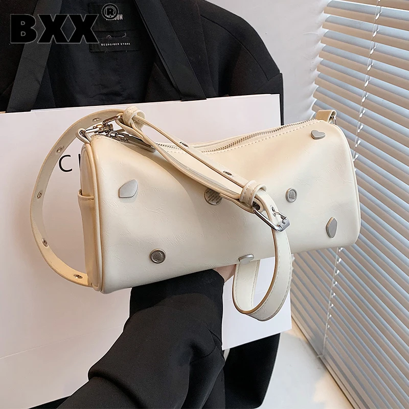 

[BXX] Korea Shoulder Underarm Bag For Women 2023 New Fashion Trendy Casual Handbag Female Vacation Simple Portable Bags 8AB682