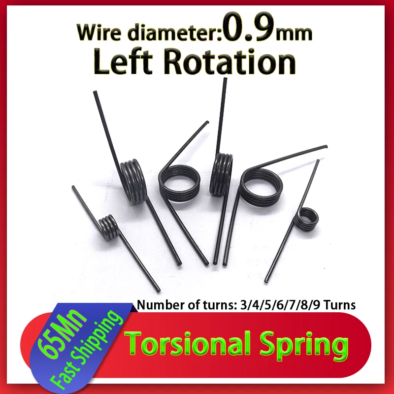 Диаметр проволоки 0,9 мм, левое вращение, торсионная пружина, 65Mn, пружинная сталь, V-образная пружина, сброс, маленькая торсионная пружина по индивидуальному заказу, 10 шт.