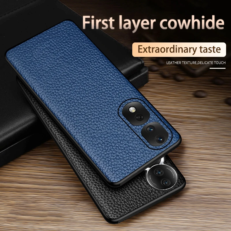 Leather phone case for Honor 80 Pro Full protective Lychee print phone case For honor 80SE 70 60 50 Pro plus back cover enlarge