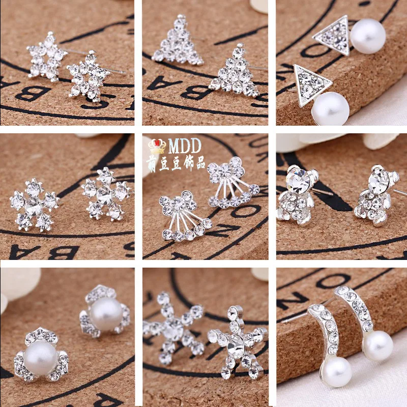 

Sweet Style Girl Earrings Personality Mini Flower Imitation Pearl Student Stud Earrings Rabbit & Heart Jewelry