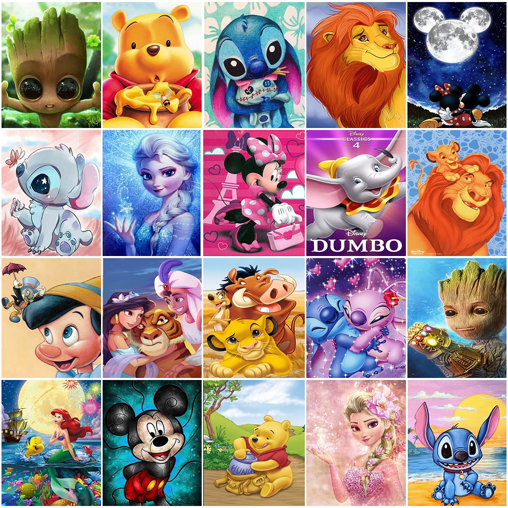 

Алмазная живопись Disney, мультфильм Лило и Ститч, хобби, искусство, 5D «сделай сам», сказочная принцесса стразы, мозаика, украшение для дома