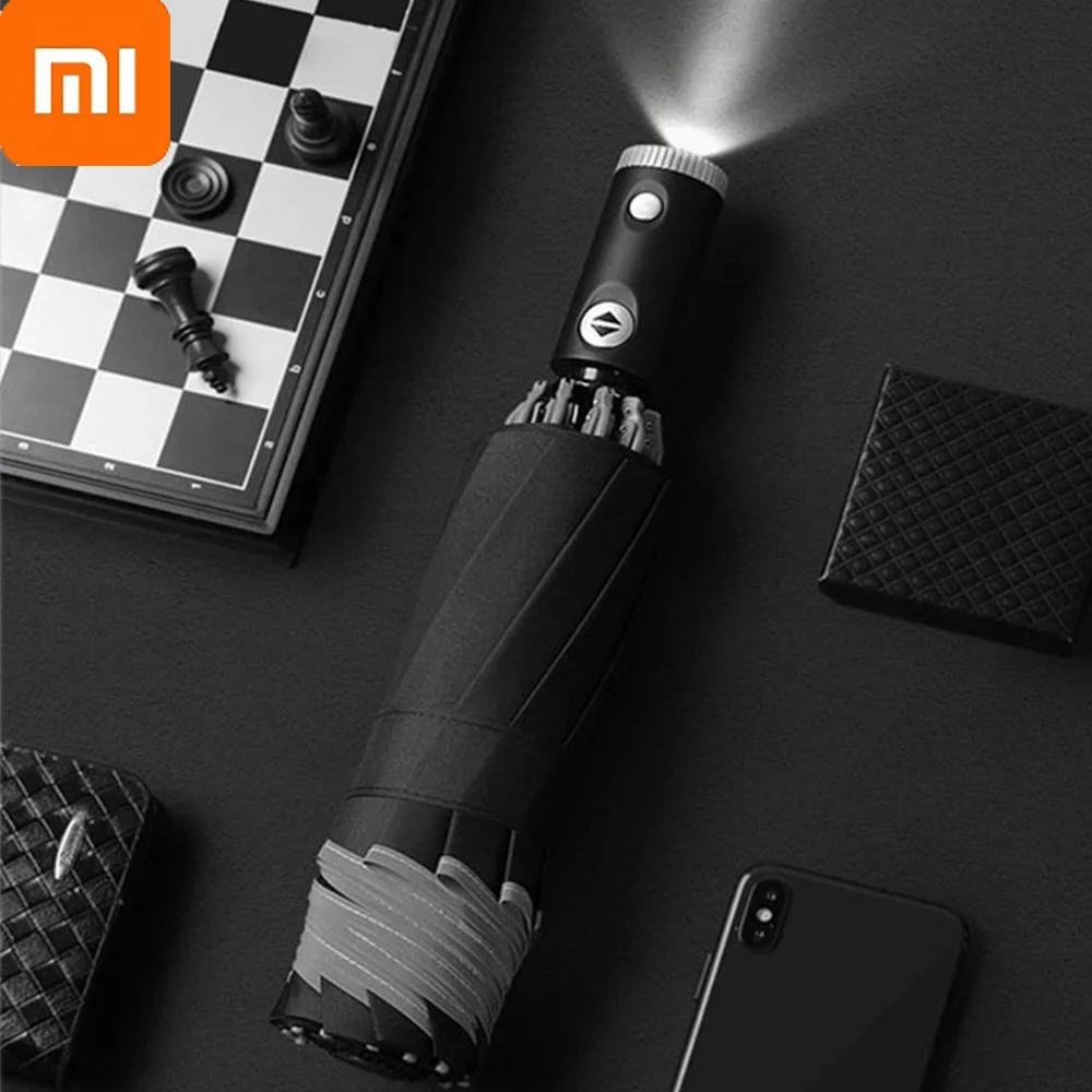 

Xiaomi 10 Ribs Windproof Umbrella Three Folding Inverted Umbrellas With Reflective Stripe Sun Umbrellas Automatic Gift Umbrellas