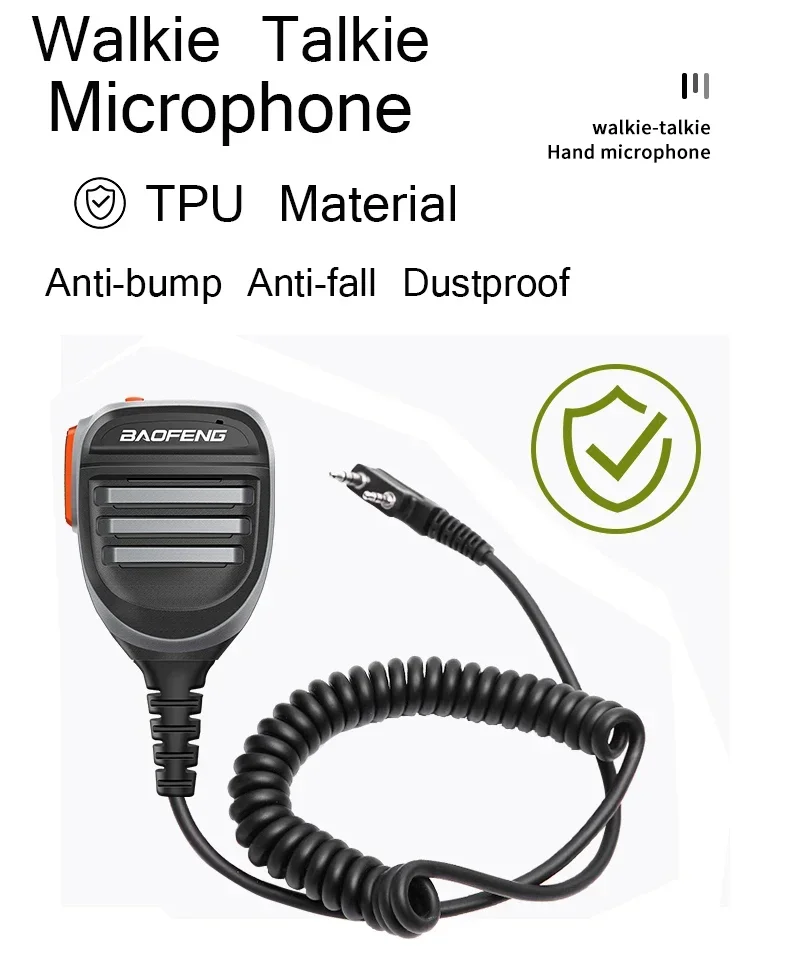 Baofeng 2-контактный ручной микрофон для UV-82 UV16 UV-5R UV-9R PTT водонепроницаемый динамик