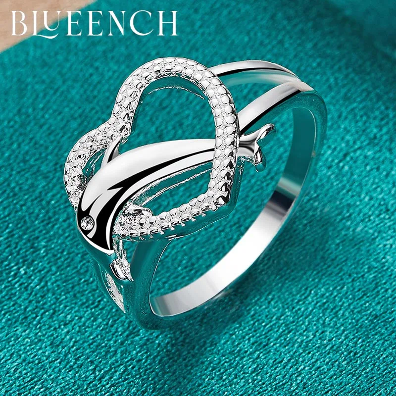 

Blueench 925 Sterling Silver Zircon Love Ring For Women Proposal Marriage Romantic Fashion Charm Jewelry