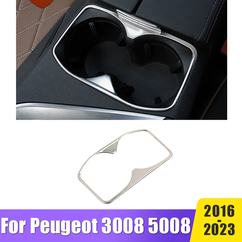 

Rear Row Water Cup Holder Cover For Peugeot 3008 5008 GT 3008GT 5008GT 2016 2017 2018 2019 2020 2021 2022 2023 Car Accessories