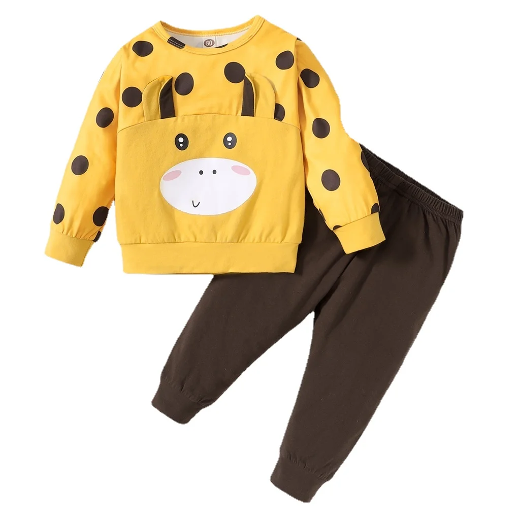 Toddler Baby Boy Clothes Suit Printing Long Sleeve 2Pcs Set Baby Boy Costume Infant Baby Boy Fashion Outfit For 3 6 9 12 Months