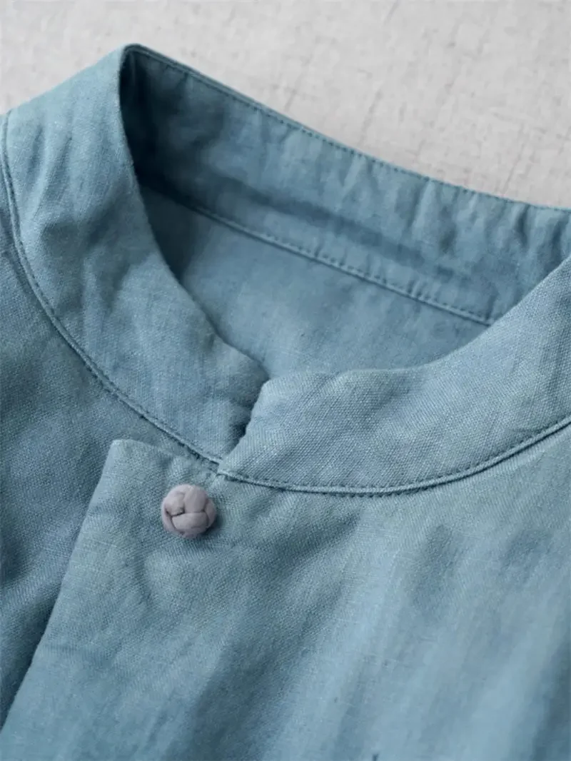 Женское длинное хлопковое пальто в китайском стиле теплая льняная стеганая