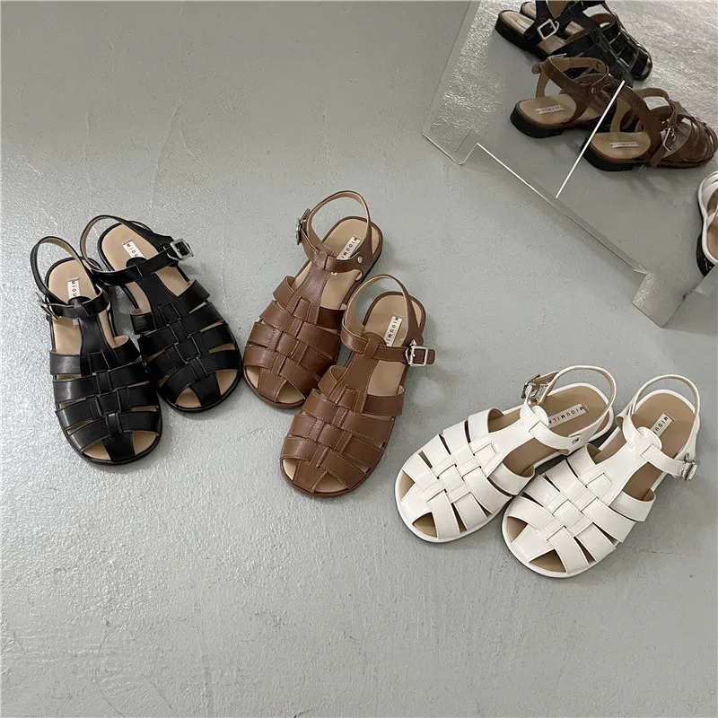 

Bailamos Women Sandals Comfort Shoes 2022 New Retro Gladiator Women's Sandal Female Breathable Closed Toe Sandals Ladies