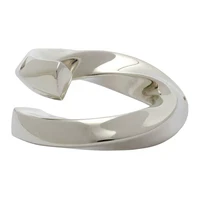 dark wind shell open ring white sterling silver tone adjustable fashion all match trend female jewelry accessories