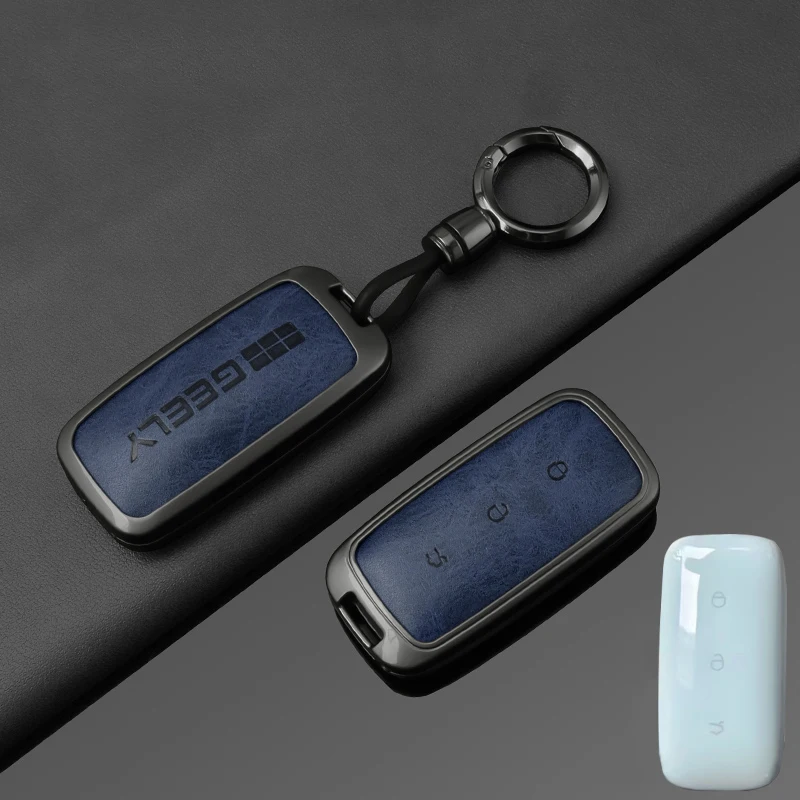 

Металлический кожаный чехол для ключей от автомобиля Geely Galaxy EX5 E5 L6 L7 EMI No 1 Proton E.MAS 7 5 E8 Starry 8 Cityray Автомобильные аксессуары