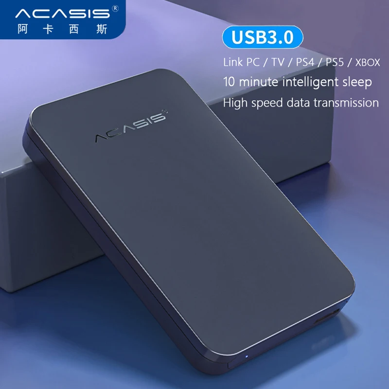 Внешний жесткий диск ACASIS «2 ТБ 1 ТБ», USB 3,0, цветной металлический портативный жесткий диск 500 ГБ для ПК, Mac, планшета, Xbox, PS4, PS5, ТВ