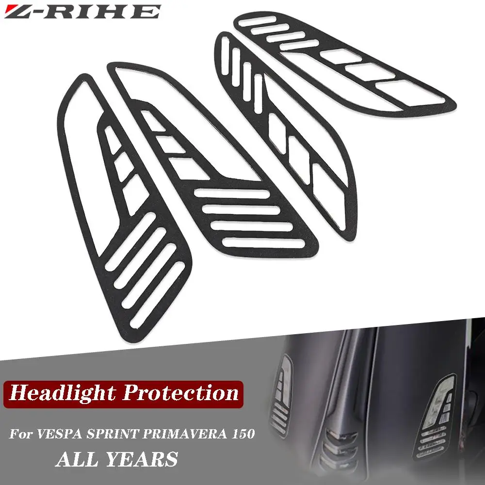 

Motorcycle Aluminium Head light Guard Front Headlight Headlamp Grille Guard Protector For VESPA Sprint Primavera 150 ALL YEARS