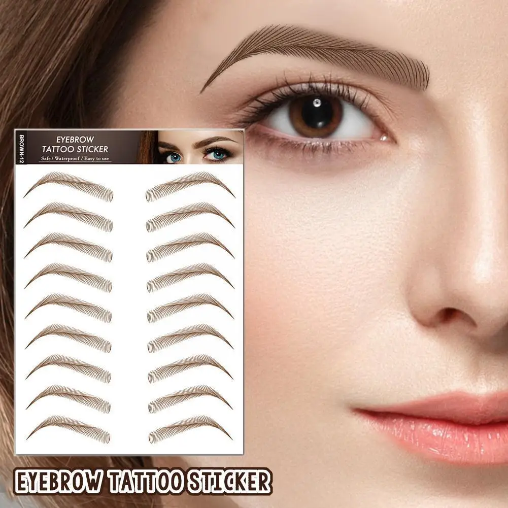 

9 Pairs/sheet Hair-liked Authentic Eyebrow Tattoo Sticker Stickers Eyebrows Makeup False Waterproof Lasting Cosmetics Natur Y5E5