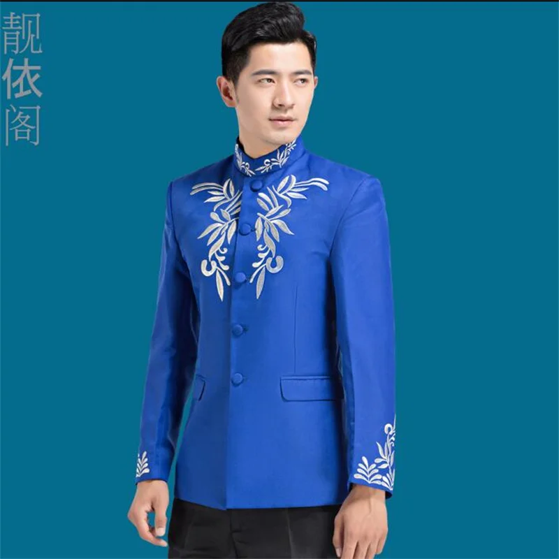 

Embroidery Blazer Men Formal Dress Latest Coat Pant Designs Suit Men Costume Chinese Tunic Suit Marriage Wedding Suits For Men'S