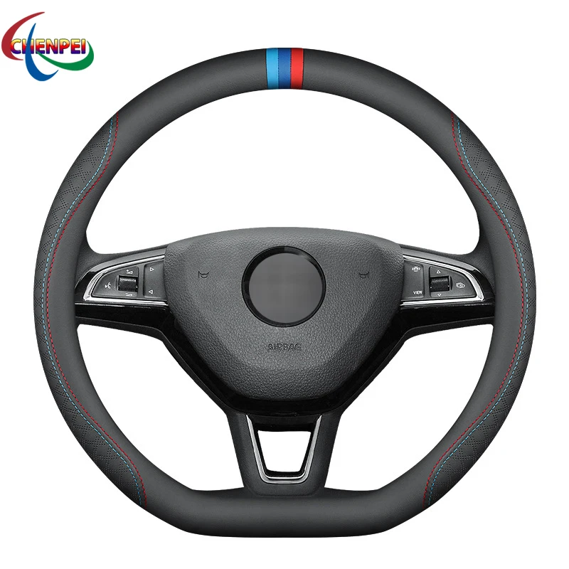 

Универсальный кожаный чехол на руль для Skoda Kodiaq KAMIQ GT Rapid GT OCTAVIA PRO SUPERB Karoq, аксессуары для интерьера автомобиля