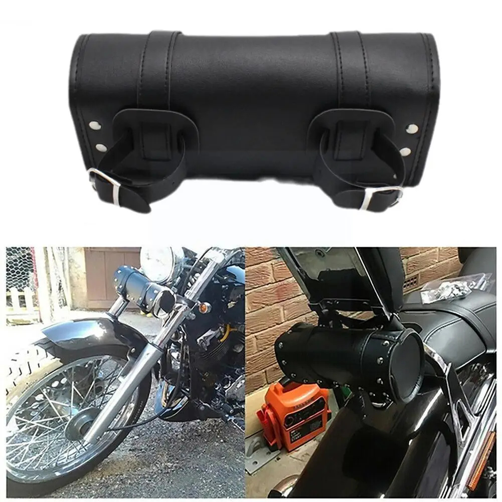 

Motorcycle Fork Tool Bags Storage Leather Travel Bag Duffel Bag Saddlebag Front Waterproof Rear Pocket Front Q1b5