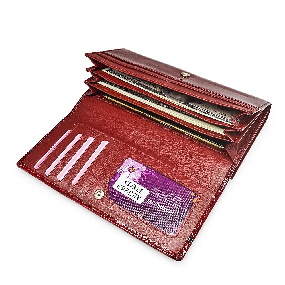 

Pattern Leather Bag Genuine Brand Ladies Long Wallets Holder Money Alligator Genuine Card Purse Clutch Women Coin With Leather