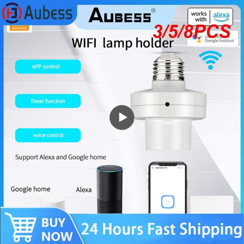 

3/5/8 шт., беспроводная лампа E27 E26 с голосовым управлением