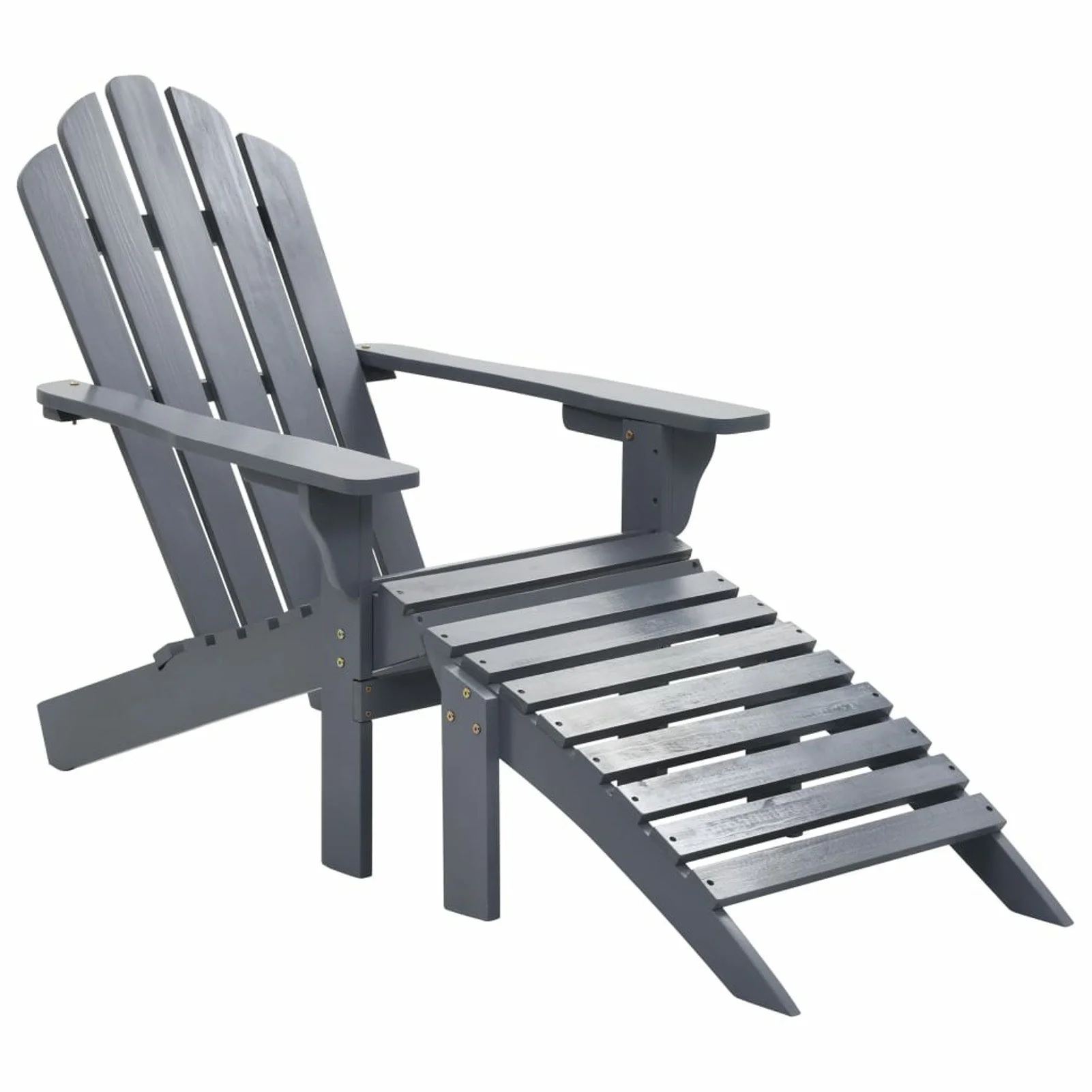 

Garden Chair with Ottoman Wood Gray