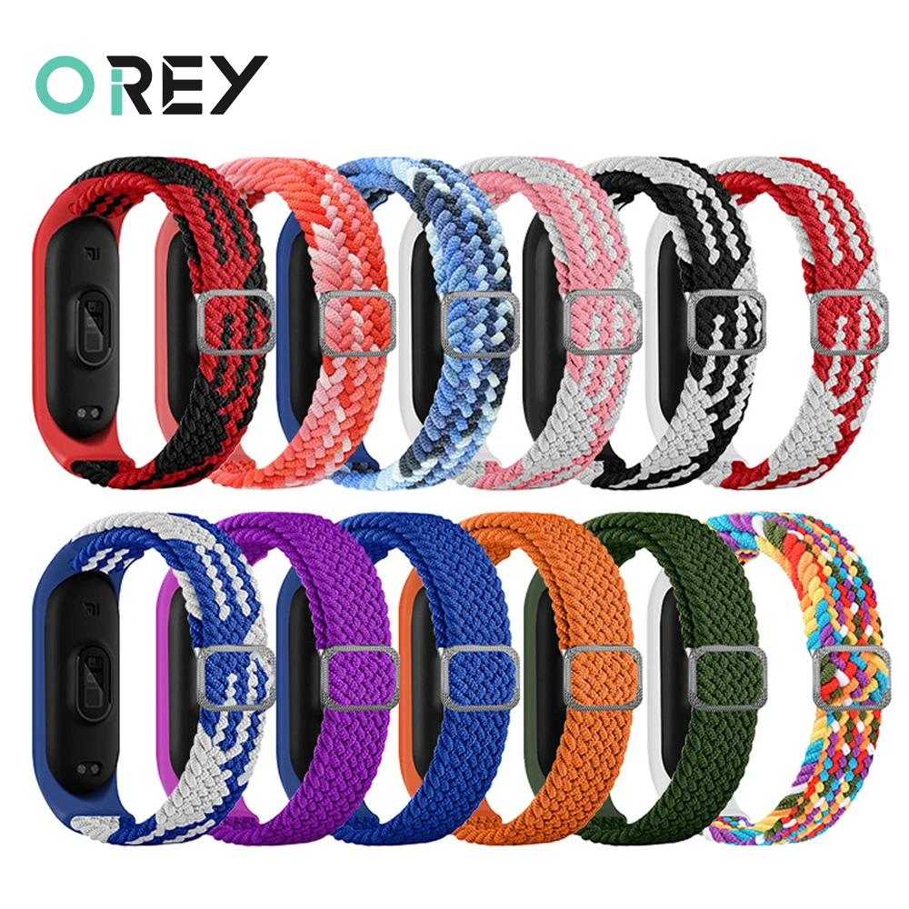 

Bracelet for Mi band 7 Strap Elastic Adjustable Nylon Braided Wristband for Xaomi Xiami Xiomi Xiaomi Mi band 3 4 5 6 miband 5