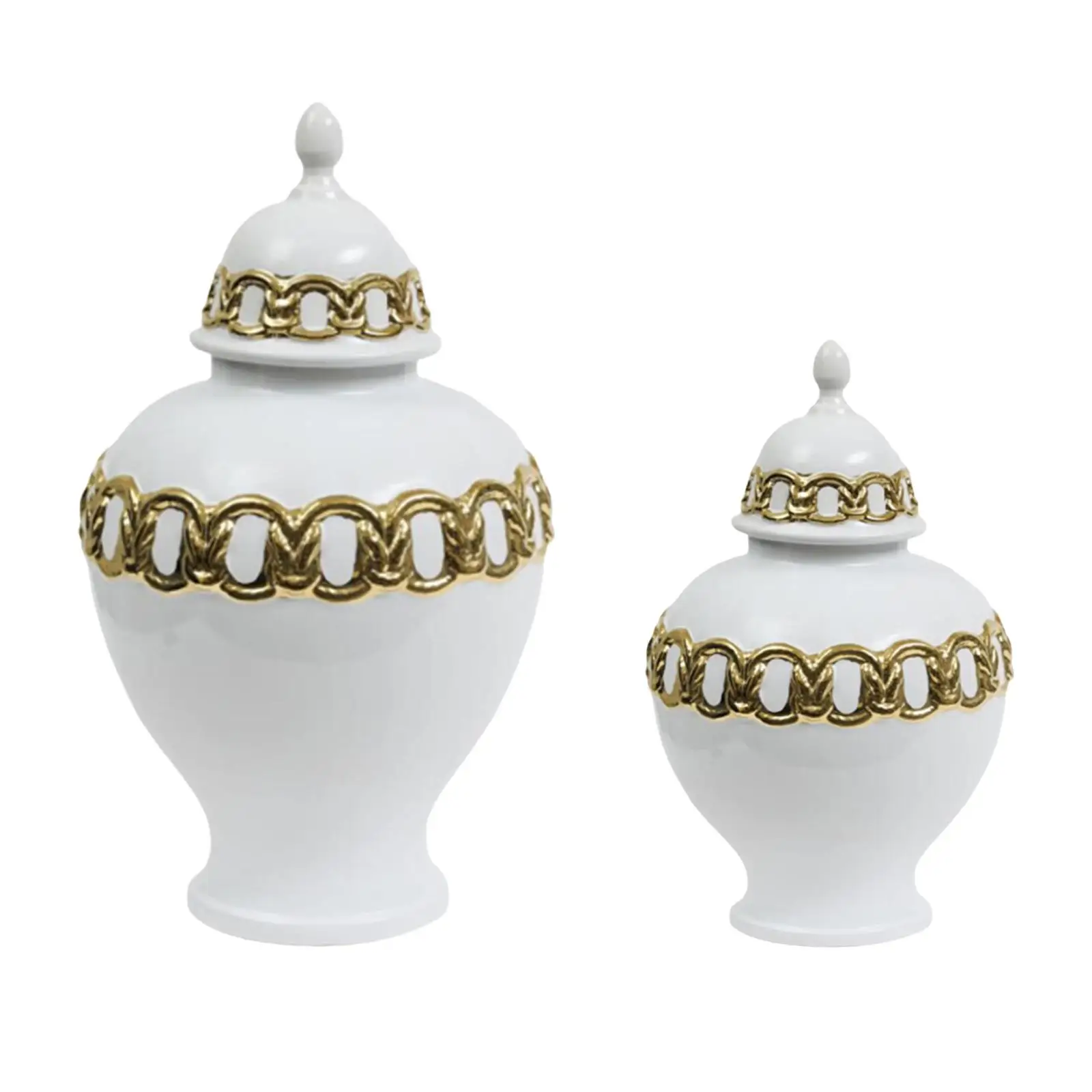 

Ginger Jar Vase with Lid Ceramic Flower Vase Storage Jar Porcelain Ginger Jar for Home Countertop Living Room Decoration