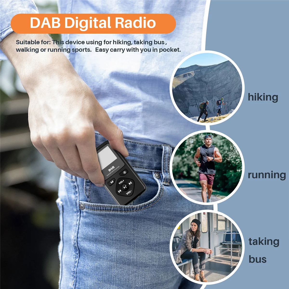 BOFO DABDAB цифровое радио Bluetooth 4,0 персональный карманный FM мини портативный радио наушники MP3 Micro-USB для дома (art.: 3920cd05f248b) - 3920cd05f248b