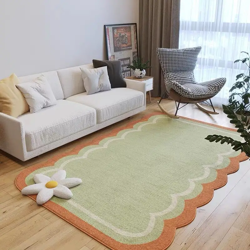 Simple Irregular Living Room Large Area Carpet Girly Bedroom Decor Plush Carpets Studio Lounge Rug Thickened Non-slip Floor Mat