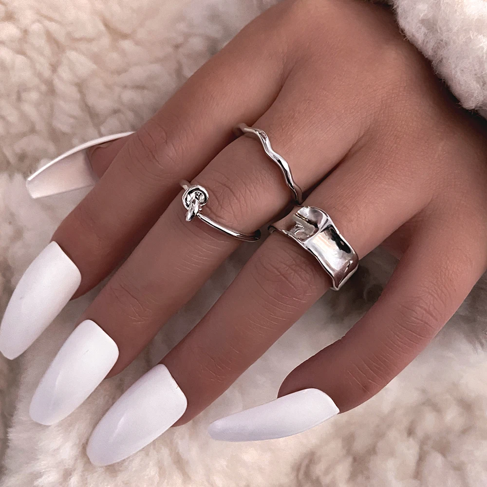 

Комплект колец из 3 предметов, комплект ювелирных изделий из металлического сплава, с перфорацией, с круглым отверстием, для девушек и женщи...