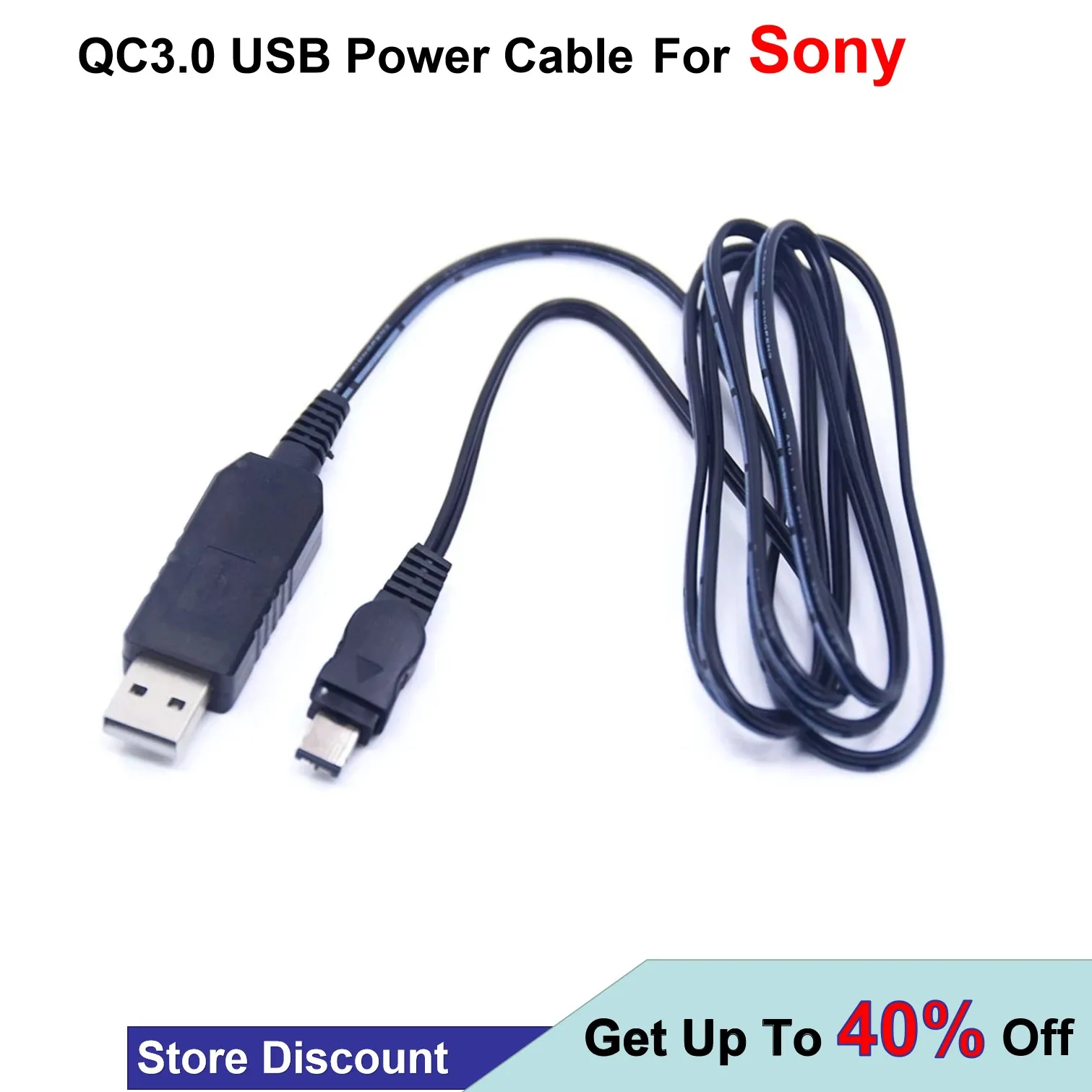 

QC3.0 USB Power Cable AC-L10 AC-L100 AC-L15 For Sony Cybershot DCR-TRV MVC-FD DSC-S30 DSC-F707 DSC-F717 DSC-F828