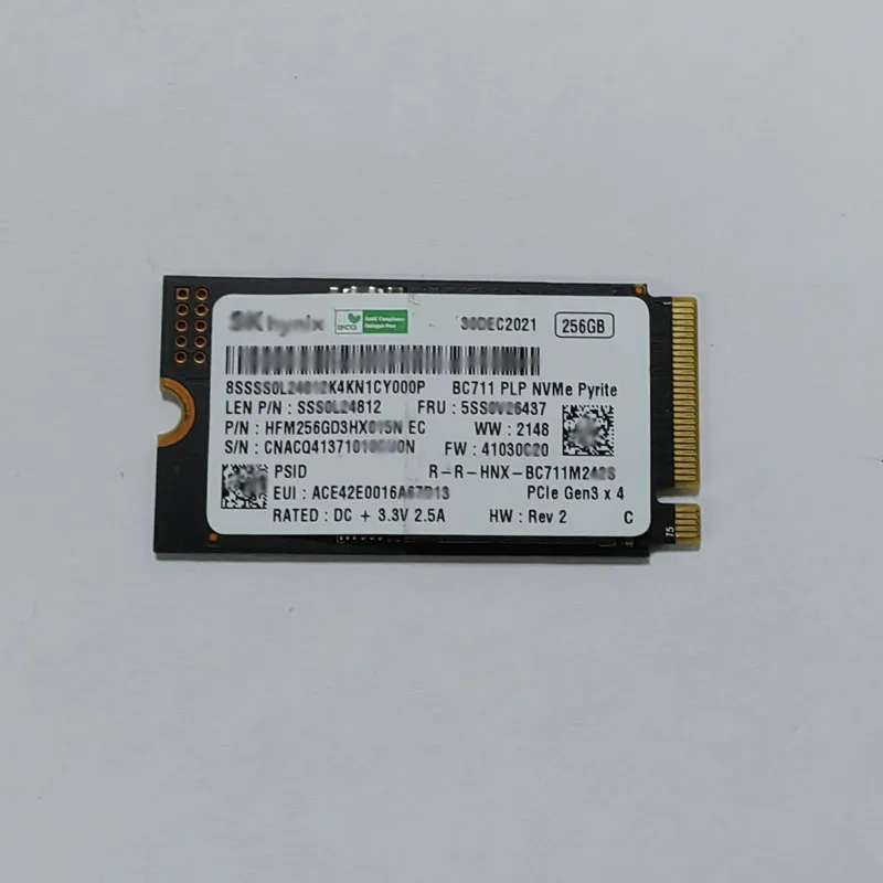 Внутренний твердотельный накопитель SK BC711 256G SSD M2 2242 PCIe 3 0x4 NVME