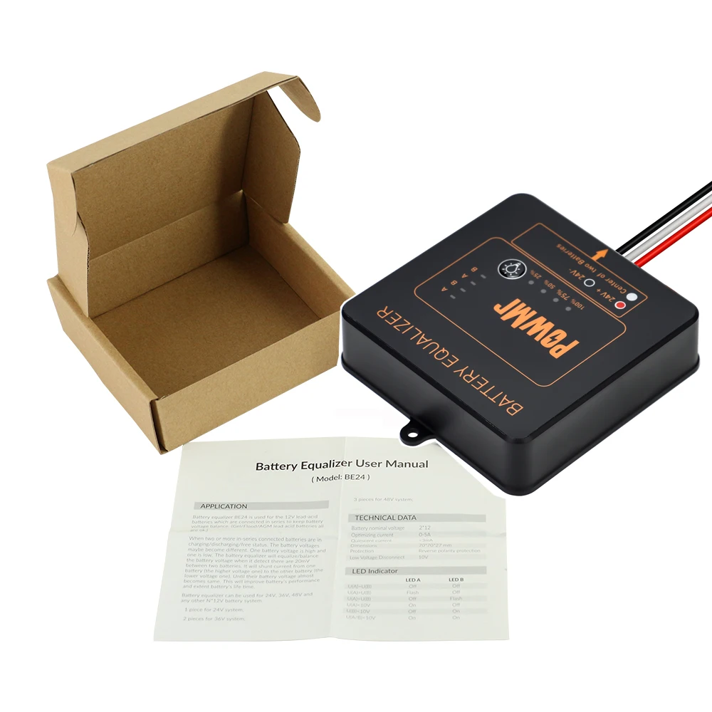 PowMr  Battery Equalizer used for the 12V Gel/Flood/AGM Lead Acid Batteries for 2 X 12V Protect the Solar Battery System images - 6