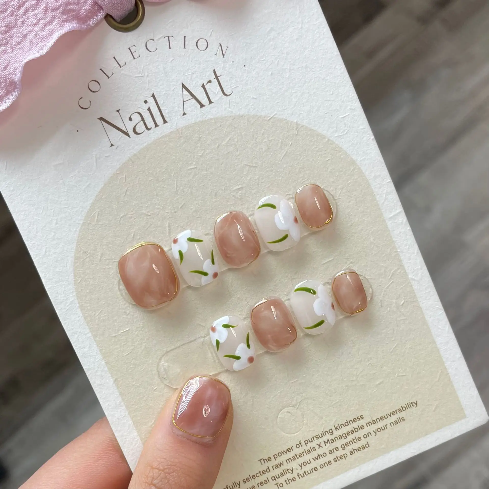 

Nails Fake Short Set Press On Handmade Acrylic Full Cover Artificial False Nails With Design Professional Free Shipping For Girl