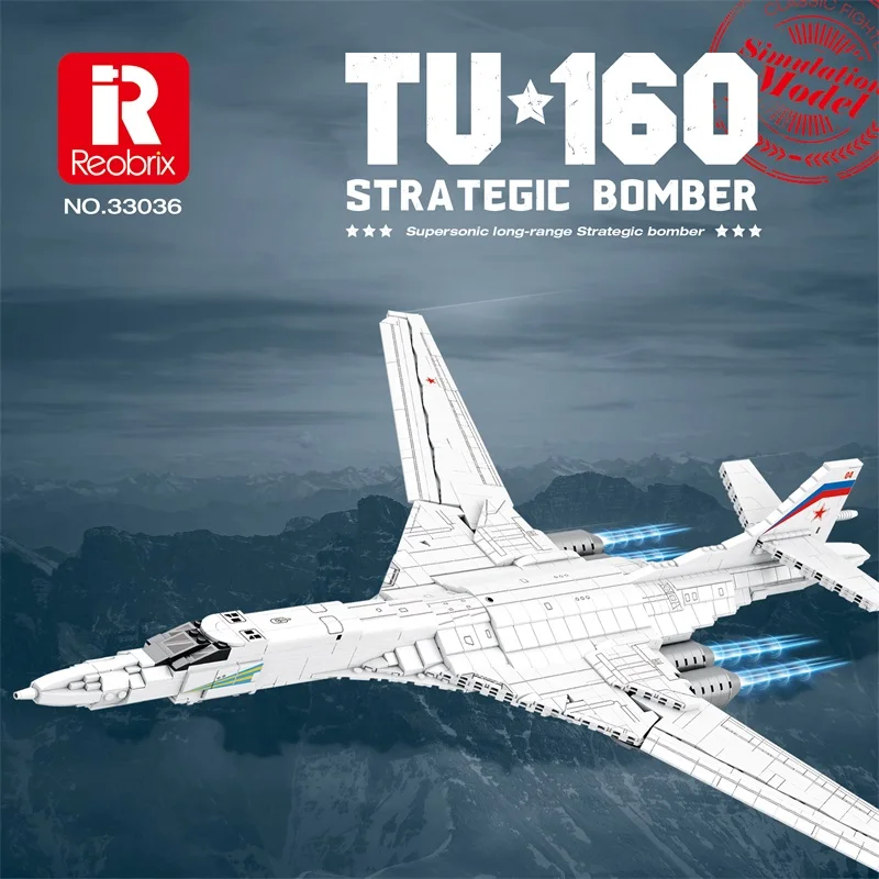 Технический 1:75 военный бомбардировщик Tu 160 строительные блоки модель MOC