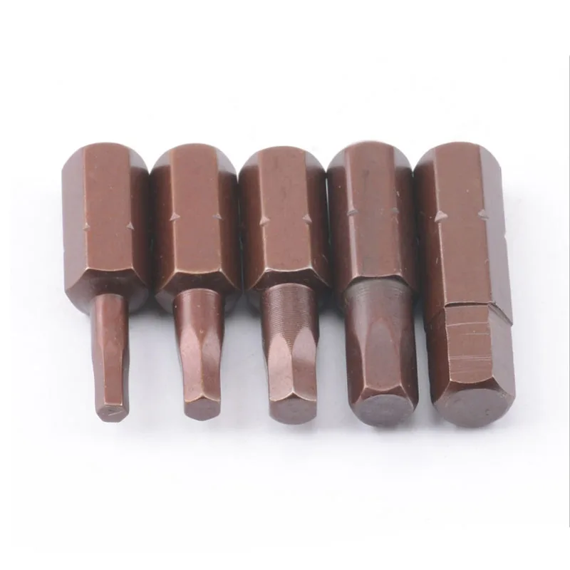 Magnetism Hex Screwdriver Bits 1/4" Hex Shank 25mm Long Hex Head Screw Driver Bits For Power Tool H2 H2.5 H3 H4 H5 H6 No Hole