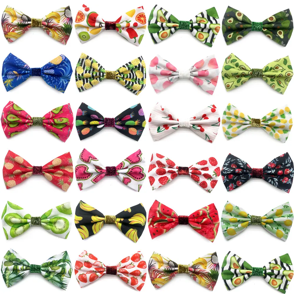 

Dog Bows Accessories Removable Bowties Pet Supplies Pet Fruit Collar 50/100pcs Pet Style Products Bowties Dog Summer Mixcolor