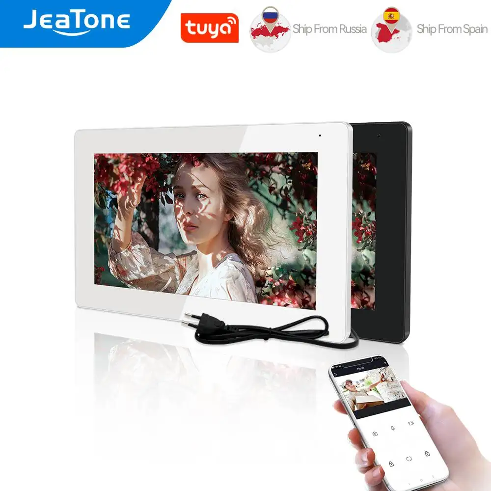 JeaTone 1080P/FHD Single Monitor for Apartment 7 Inch Full Touch Screen with Motion Record, Multi-Languages and DIY Ringtones