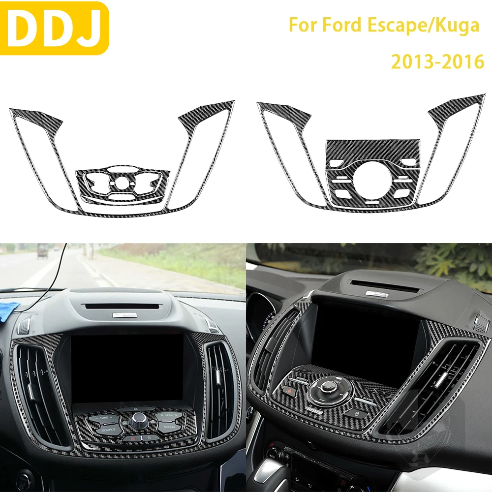 

Аксессуары из углеродного волокна для Ford Escape Kuga 2013, 2014, 2015, 2016, аксессуары для салона автомобиля, интерьера, вентиляции, радиоуправления, пане...