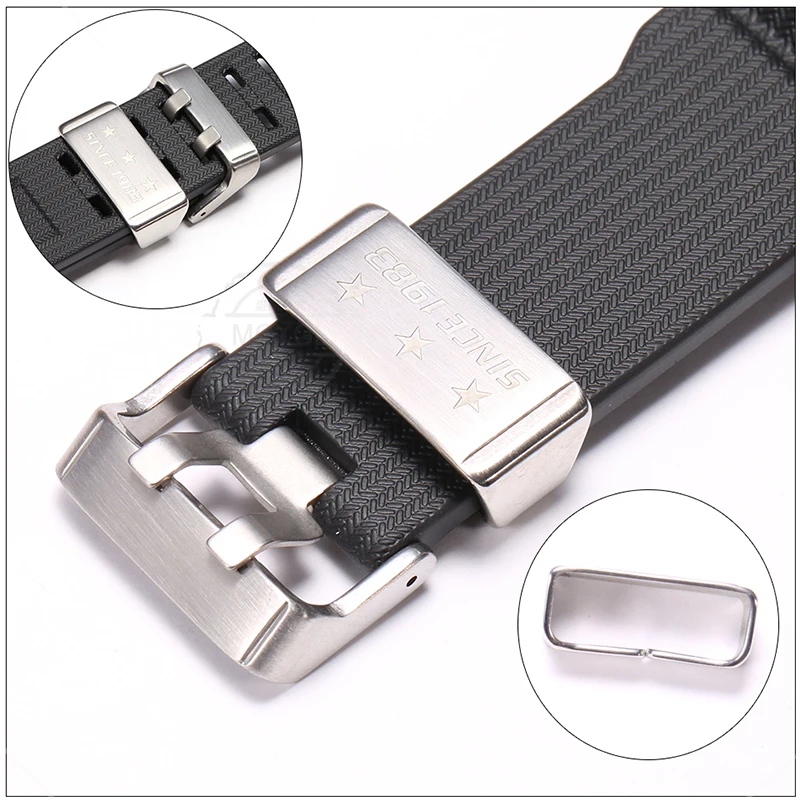 Watch Band Stainless Steel Metal Ring Strap Keeper Holder Loop Bezel Buckle 18mm 20mm 22mm 24mm Fixing Ring Watch Accessorie