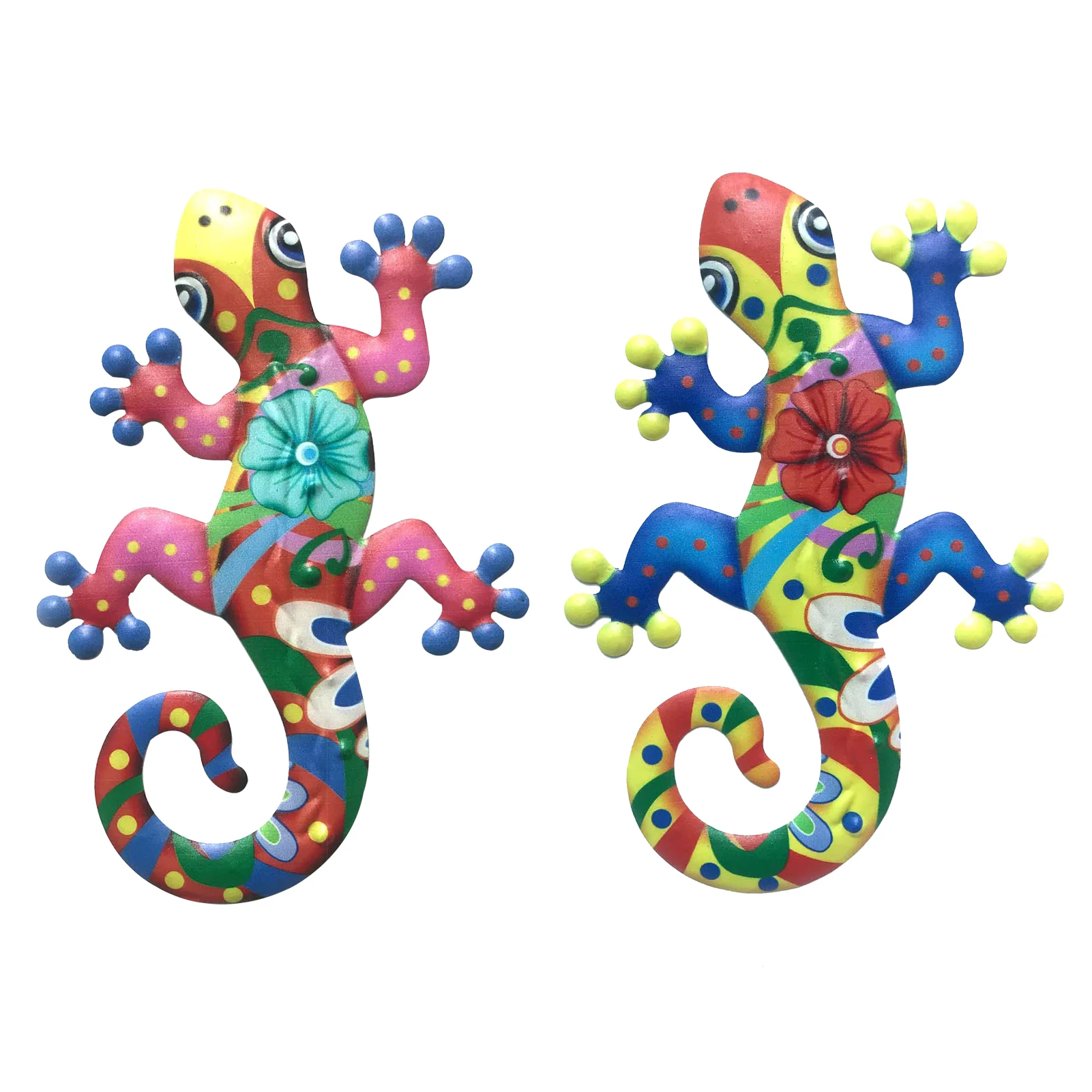 

2pcs Outdoor Garden Ornament Living Room Home Lizard Art Wall Decoration Office Sculpture Fence Metal Gecko Bedroom Rustproof