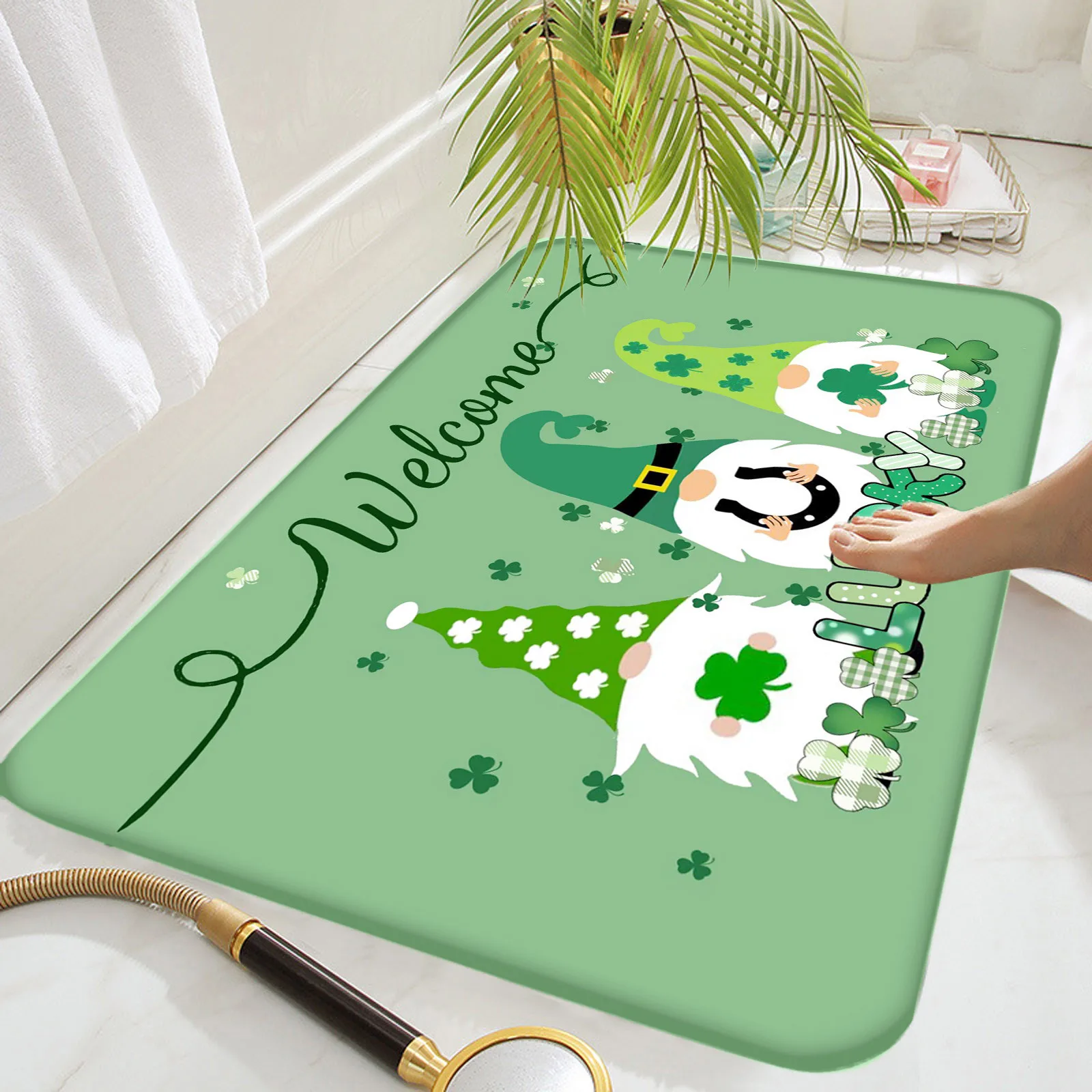 

A2z Fun Rug Plush Rug for Bedroom St. Patrick's Day Front Door Mats Non Slip Wolf Blanket Size Cotton Blankets for Bed