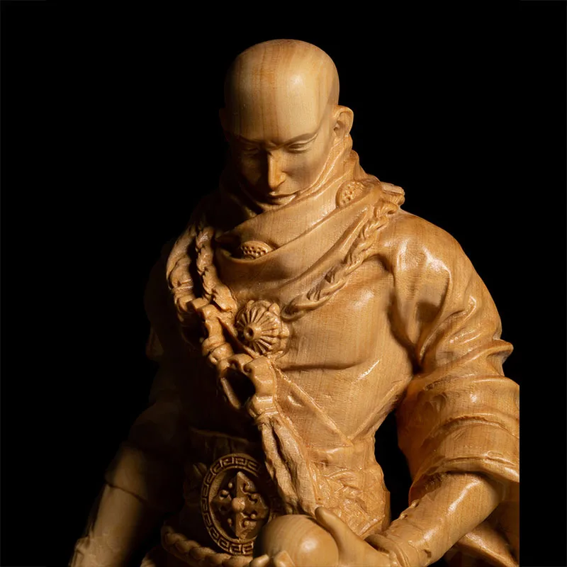 D181a — 29x11 9 фигурка самшита ручной работы: статуя монаха кунг-фу украшение для дома