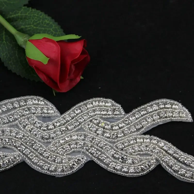 JLZXSY 1 ярд Хрустальная отделка стразы аппликация для глажки свадебная пояса