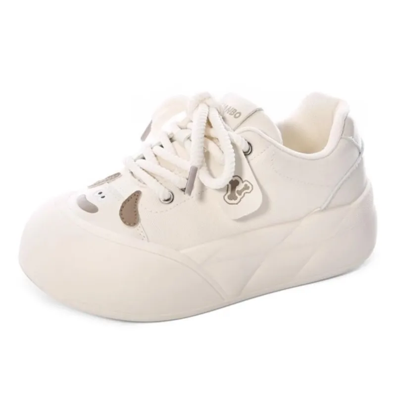 Весенние кроссовки на платформе с большим носком женские массивные туфли