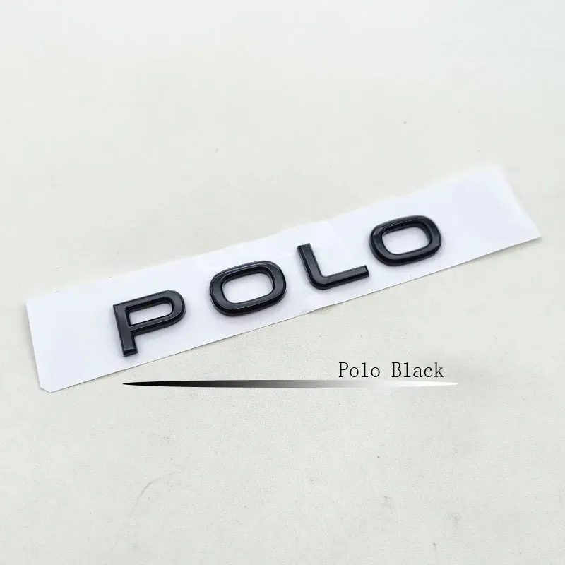 

3D ABS хром, черный логотип, эмблема поло, значок с буквами, наклейка на задний багажник автомобиля для VW Polo MK7 MK8 GTI 2019-2025, автоаксессуары