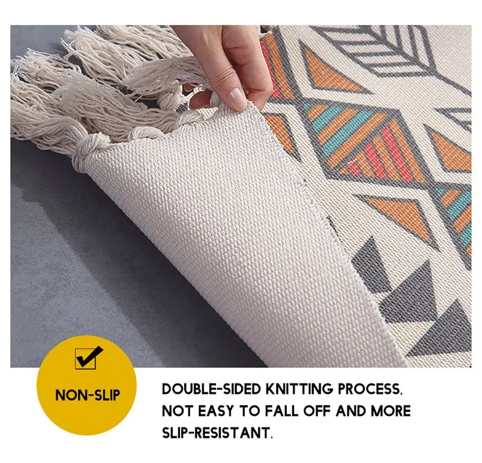 Нордические ковры хлопково-льняные коврики для гостиной марокканский ковер с