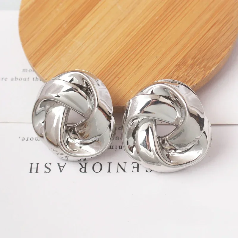 Большие металлические подвески для женщин золотого цвета спиральный дизайн