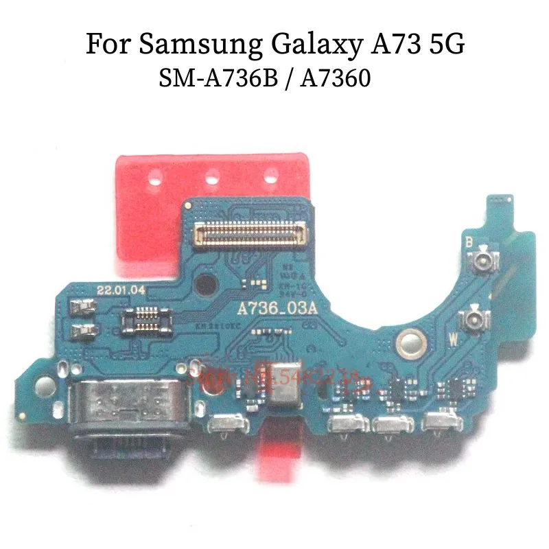 

Оригинальный USB-порт для зарядки док-станции, гибкий кабель для Samsung Galaxy A73 5G A7360 A736B, штепсельная вилка зарядного устройства с микрофонным раз...