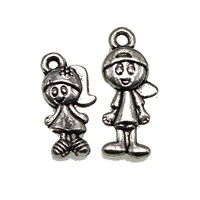 50 mixed tibet silver kid girl and boy charms pendants jewelry making