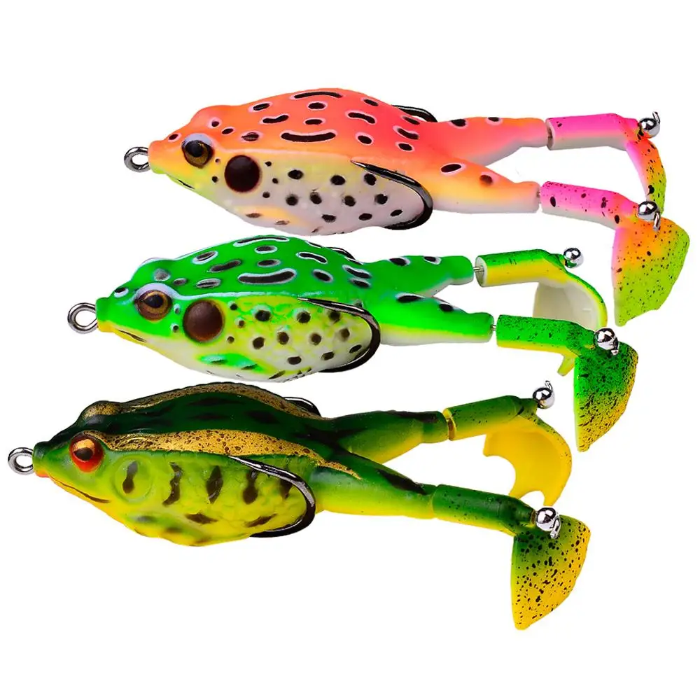 

Topwater Frog Lure Bass Trout Fishing Lures Frog Soft Swimbait Floating Bait With Weedless Hooks For Freshwater Saltwater